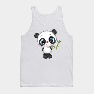 Cute panda with bamboo stick Tank Top